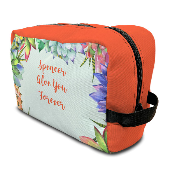 Custom Succulents Toiletry Bag / Dopp Kit (Personalized)