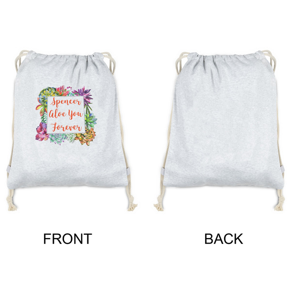 Succulents Drawstring Backpacks - Sweatshirt Fleece - Single Sided - APPROVAL