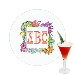 Succulents Printed Drink Topper -  2.5" (Personalized)