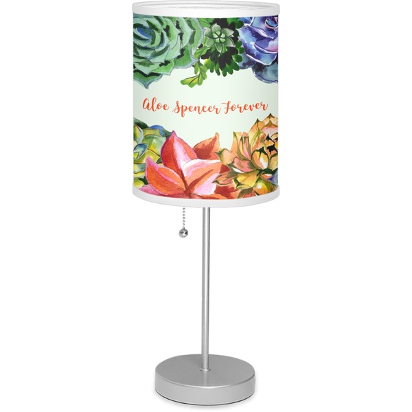 Custom Succulents 7" Drum Lamp with Shade (Personalized)