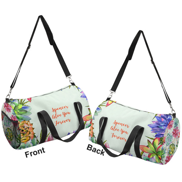 Succulents Duffle bag small front and back sides