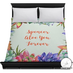 Succulents Duvet Cover - Full / Queen (Personalized)