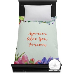 Succulents Duvet Cover - Twin (Personalized)