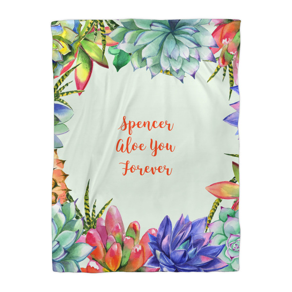 Succulents Duvet Cover - Twin XL - Front