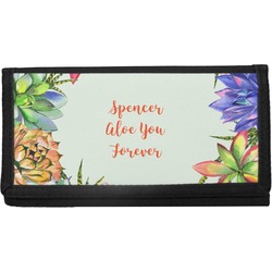 Succulents Canvas Checkbook Cover (Personalized)