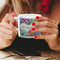 Succulents Espresso Cup - 6oz (Double Shot) LIFESTYLE (Woman hands cropped)
