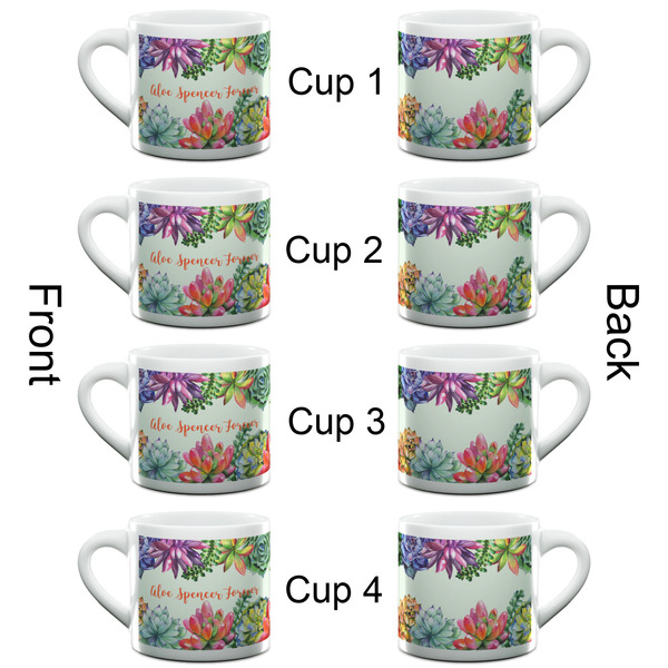 Succulents Espresso Cup - 6oz (Double Shot Set of 4) APPROVAL
