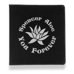 Succulents Leather Binder - 1" - Black (Personalized)