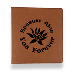 Succulents Leather Binder - 1" - Rawhide (Personalized)