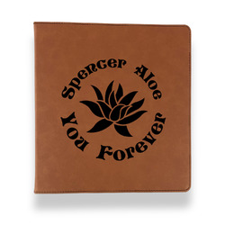 Succulents Leather Binder - 1" - Rawhide (Personalized)