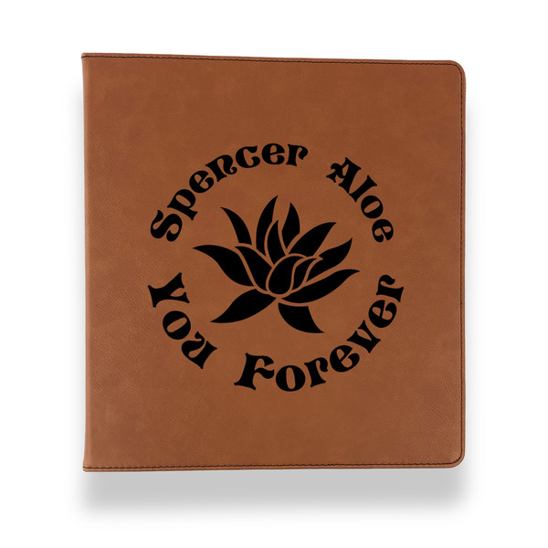 Custom Succulents Leather Binder - 1" - Rawhide (Personalized)