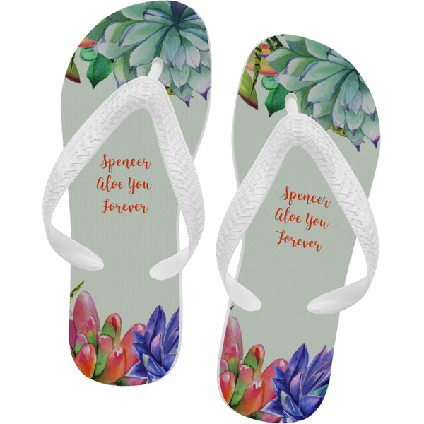 Custom Succulents Flip Flops - XSmall (Personalized)