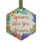 Succulents Flat Glass Ornament - Hexagon w/ Name or Text