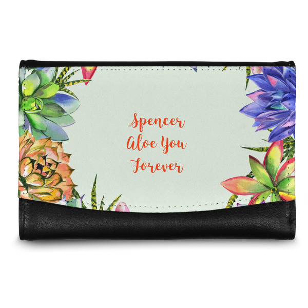 Custom Succulents Genuine Leather Women's Wallet - Small (Personalized)