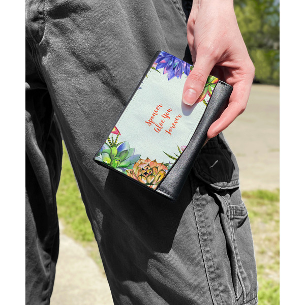 Succulents Genuine Leather Womens Wallet - In Context