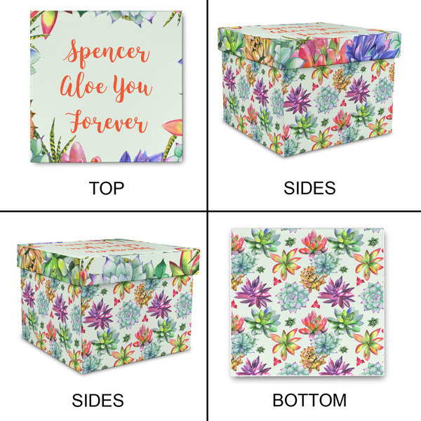Succulents Gift Boxes with Lid - Canvas Wrapped - Medium - Approval
