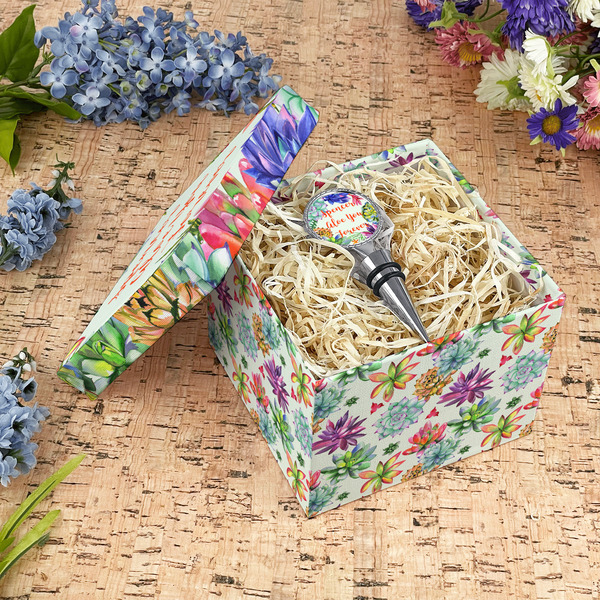 Succulents Gift Boxes with Lid - Canvas Wrapped - Medium - In Context