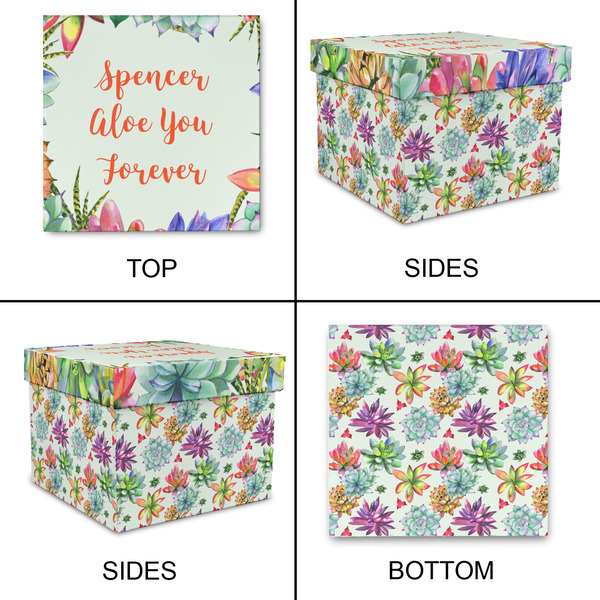 Succulents Gift Boxes with Lid - Canvas Wrapped - X-Large - Approval
