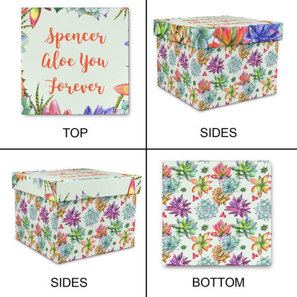 Succulents Gift Boxes with Lid - Canvas Wrapped - XX-Large - Approval