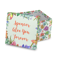 Succulents Gift Box with Lid - Canvas Wrapped (Personalized)