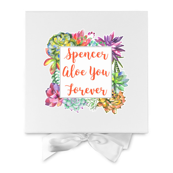 Succulents Gift Boxes with Magnetic Lid - White - Approval