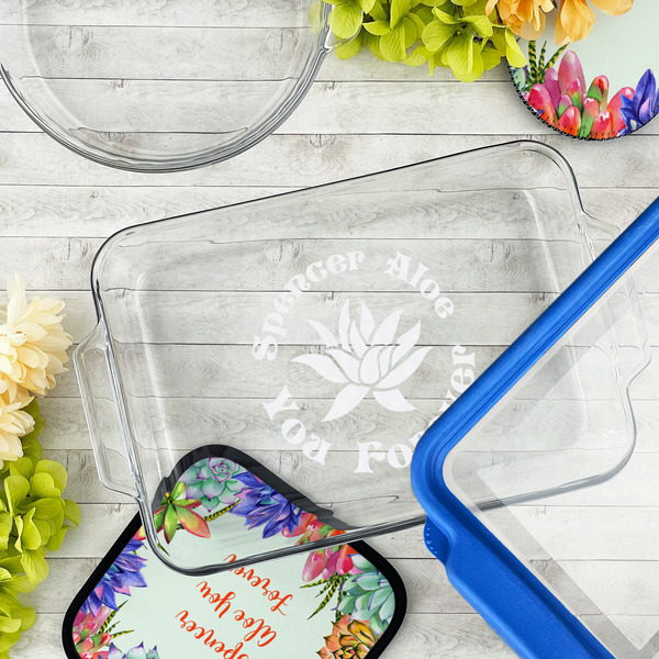 Succulents Glass Baking Dish - LIFESTYLE (13x9)