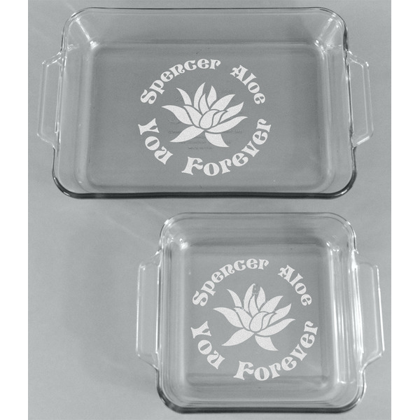 Succulents Glass Baking Dish Set - FRONT