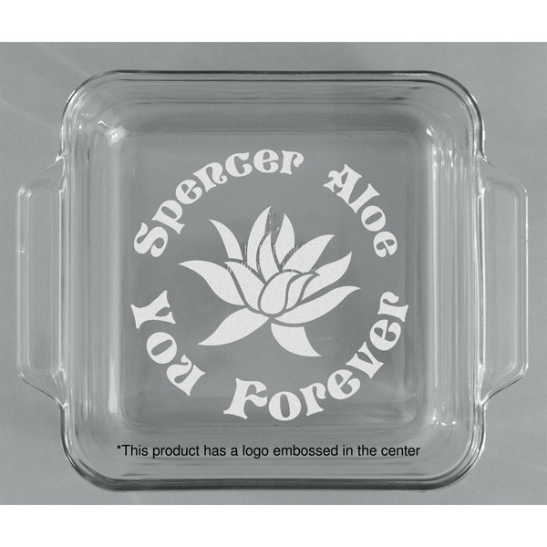 Succulents Glass Cake Dish - APPROVAL (8x8)