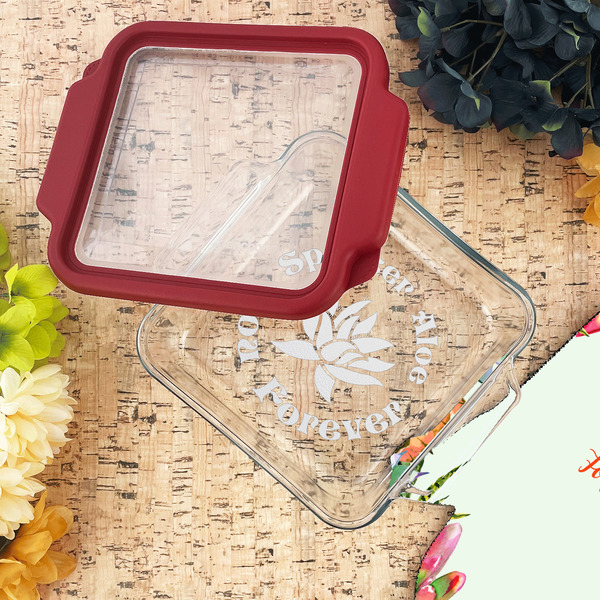 Succulents Glass Cake Dish - LIFESTYLE (8x8)