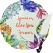 Succulents Round Glass Cutting Board - Medium (Personalized)