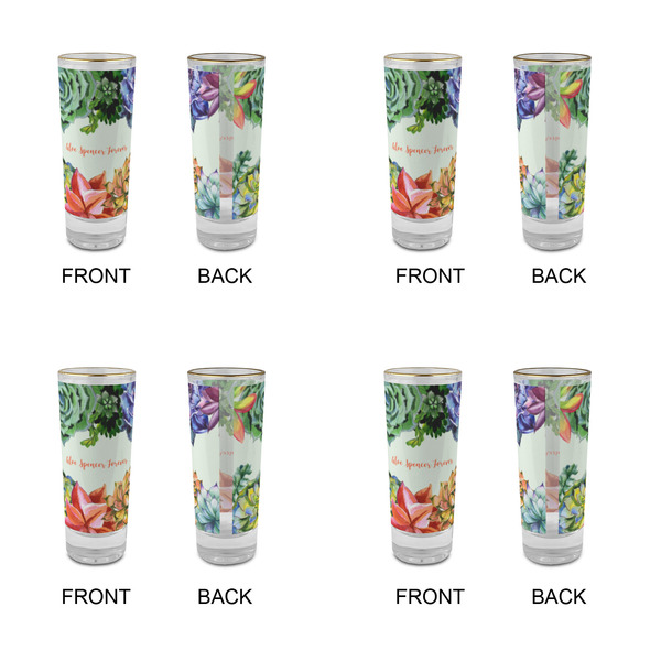 Succulents Glass Shot Glass - 2 oz - Set of 4 - APPROVAL