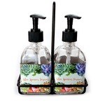 Succulents Glass Soap & Lotion Bottle Set (Personalized)
