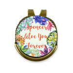 Succulents Golf Ball Marker - Hat Clip - Gold
