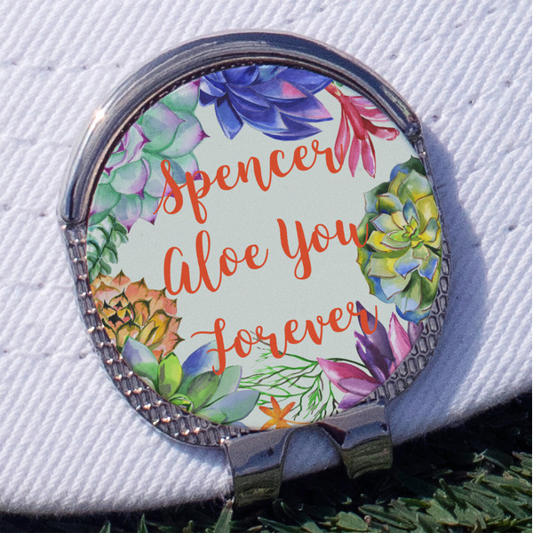 Custom Succulents Golf Ball Marker - Hat Clip