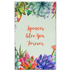 Succulents Golf Towel - Poly-Cotton Blend - Large w/ Name or Text