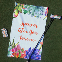 Succulents Golf Towel Gift Set (Personalized)
