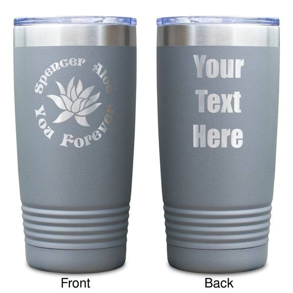 Succulents Gray Polar Camel Tumbler - 20oz - Double Sided - Approval