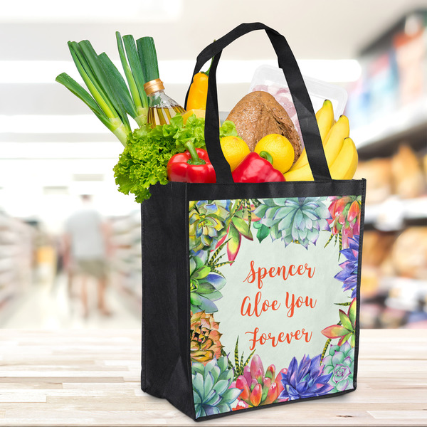 Succulents Grocery Bag - LIFESTYLE