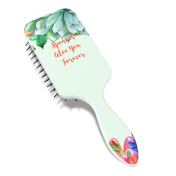 Succulents Hair Brush - Angle View