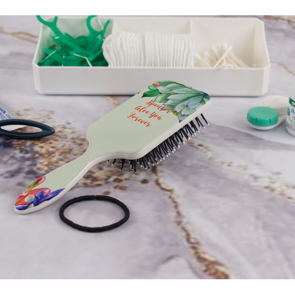 Succulents Hair Brush - In Bathroom