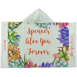 Succulents Kids Hooded Towel (Personalized)