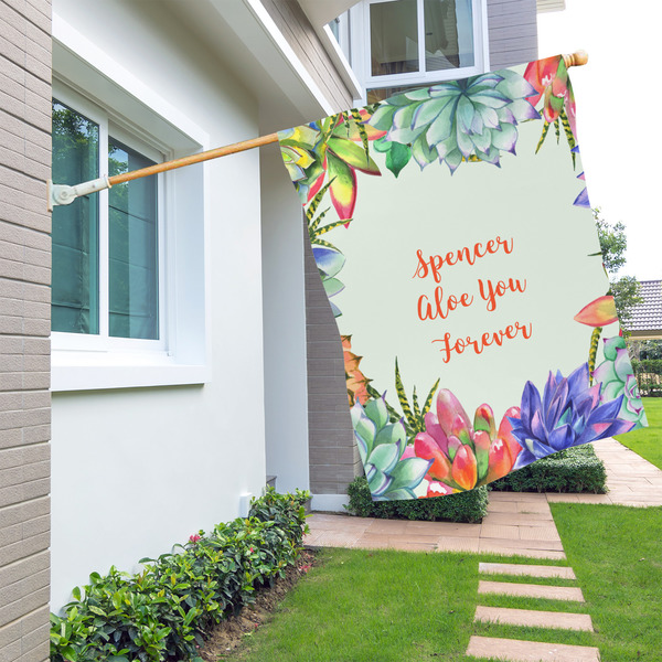 Succulents House Flags - Double Sided - LIFESTYLE