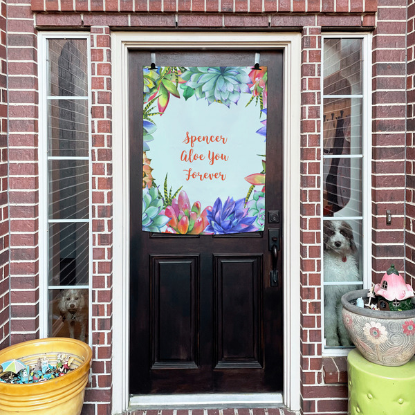 Succulents House Flags - Double Sided - (Over the door) LIFESTYLE