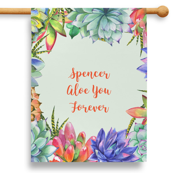 Custom Succulents 28" House Flag (Personalized)