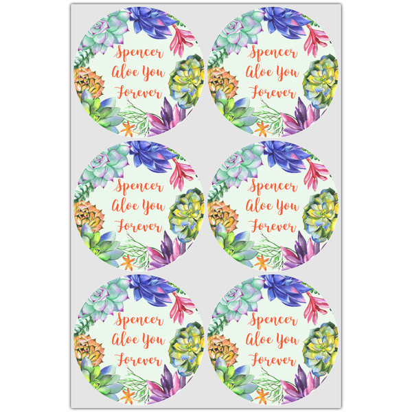 Succulents Icing Circle - Large - Set of 6