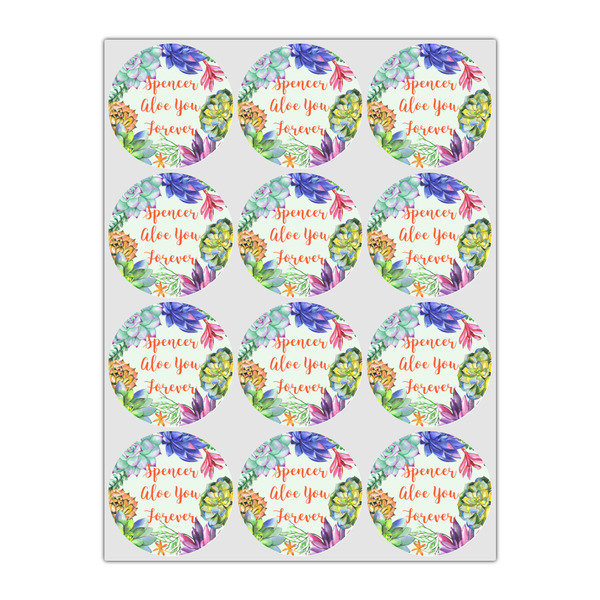 Succulents Icing Circle - Small - Set of 12