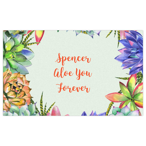 Succulents Indoor / Outdoor Rug - 3'x5' - Front Flat