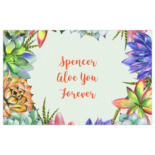 Succulents Indoor / Outdoor Rug - 5'x8' - Front Flat