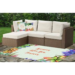 Succulents Indoor / Outdoor Rug - Custom Size w/ Name or Text