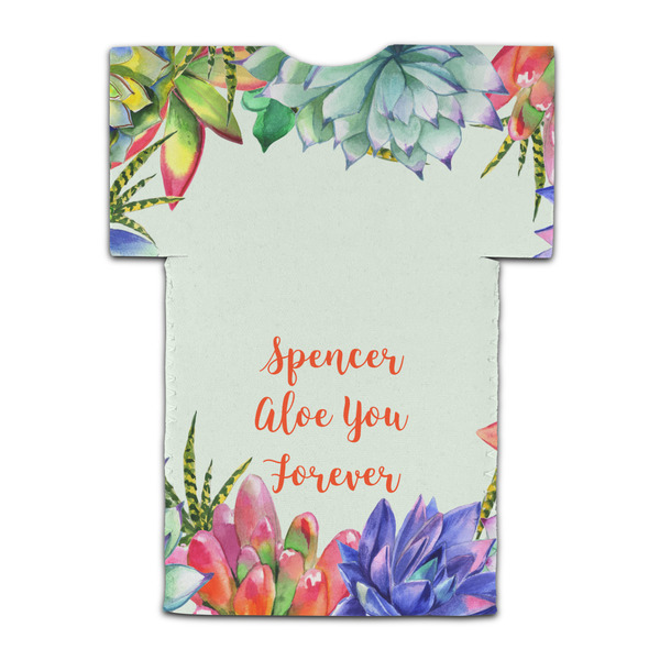 Succulents Jersey Bottle Cooler - BACK (flat)
